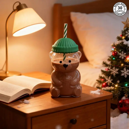 Premium Glass Barista Bear Cup