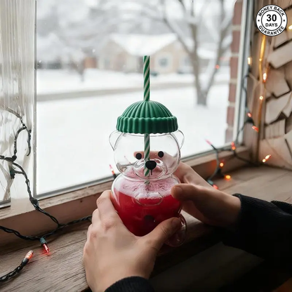 Premium Glass Barista Bear Cup