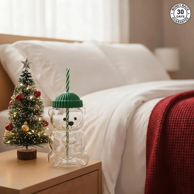 Premium Glass Barista Bear Cup