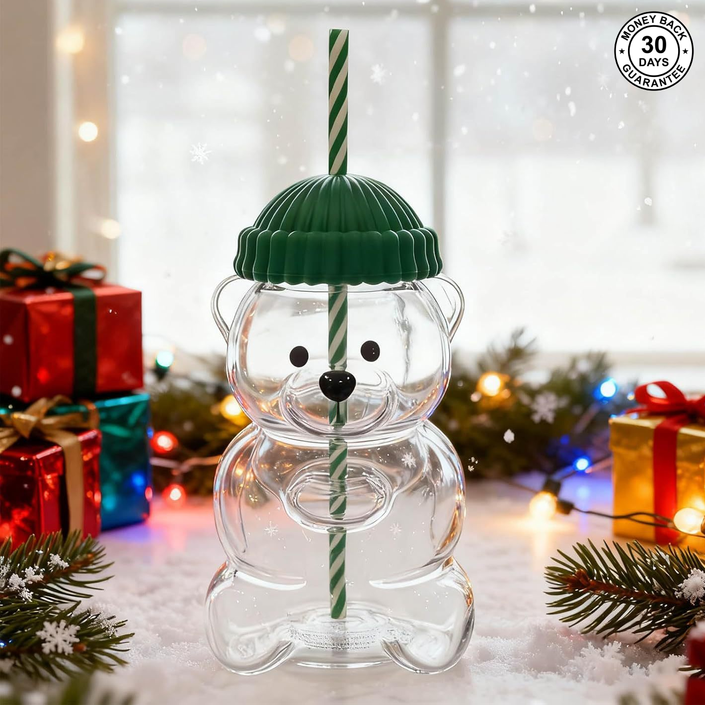 Premium Glass Barista Bear Cup